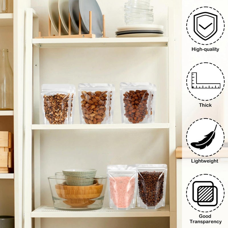 Blisstime 50 Pack Stand Up Pouch Bags, Resealable Clear Self-seal Pouches with Tear Notch for Food Packing (4.7 X 6.7 Inches) - Image 4